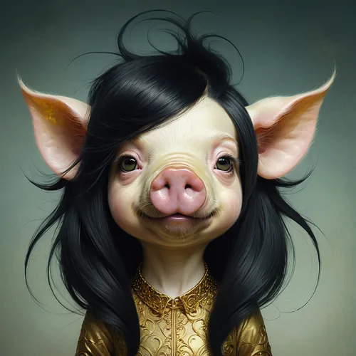 pig,domestic pig,piglet,swine,kawaii pig,piggy,inner pig dog,suckling pig,mini pig,porker,pig dog,teacup pigs,pot-bellied pig,anthropomorphized animals,lucky pig,wool pig,pork,piggybank,fantasy portrait,brush ear pig,Illustration,Realistic Fantasy,Realistic Fantasy 15