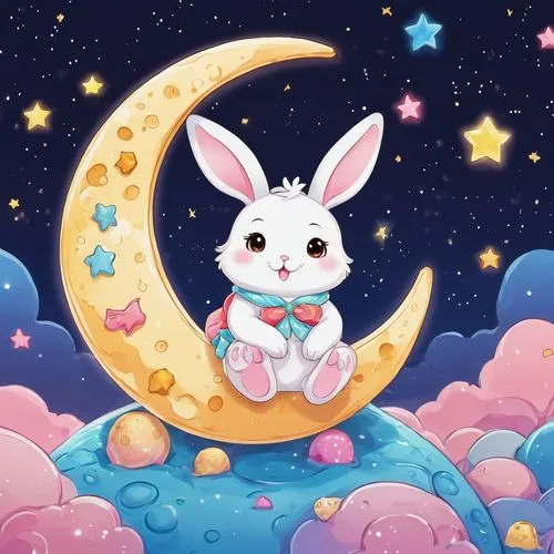 moon and star background,jewelpet,usagi,ostara,cartoon bunny,bunni,lunar,easter background,cartoon rabbit,jewelpets,moon night,easter banner,cony,ostern,white bunny,hanging moon,moonachie,kanbun,little bunny,lumi,Illustration,Japanese style,Japanese Style 01