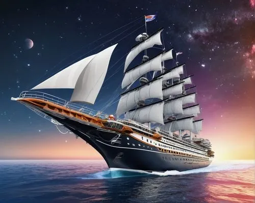 sailing ship,sea sailing ship,whaleship,sea fantasy,tallship,sail ship,sailing ships,tall ship,caravel,star ship,windjammer,nautical star,skyship,azamara,flagship,three masted sailing ship,voyaging,the ship,commandeer,staysail,Conceptual Art,Sci-Fi,Sci-Fi 30