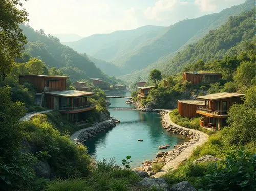 fallingwater,konjic,amanresorts,artvin,verzasca,tulou,ecovillages,mrkonjic,verzasca valley,shangrila,ecovillage,shangri,house in the mountains,slovenia,konitsa,kravice,uzak,dorne,house in mountains,infinity swimming pool,Photography,General,Realistic