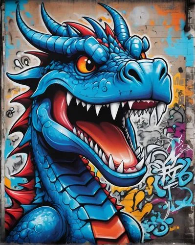 friendly smile funny front head blue  dragon,front view
Sarah Andersen style
,roa,painted dragon,graffiti art,dragones,alebrije,graff,dragon,dragonja,grafite,drakon,dragao,graffitti,fire breathing dra