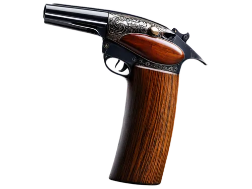 Shotgun, metallic texture, worn wooden grip, intricate engravings, smoking barrel, shell ejection, dramatic lighting, close-up, shallow depth of field, cinematic composition, warm color tone.,the brow