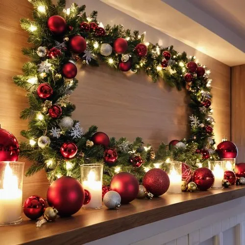 christmas garland,festive decorations,christmas wreath,christmas decor,christmas lights wreath,advent decoration,luminous garland,christmas border,fir tree decorations,holly wreath,christmas gold and red deco,christmas decoration,frame ornaments,christmas fireplace,christmas motif,decorate,christmas room,door wreath,holiday decorations,garland lights,Photography,General,Realistic