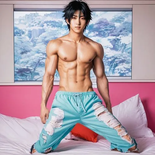 bedroom eyes, ripped clothes,kangta,minjun,kazuya,ryu,kenshiro,toriko,changmin,jingyu,taekkyeon,eiji,takuya,hyeonjong,khj,intermodulation,seongjong,junmin,abdominals,daigo,akanishi,jiegu,Illustration,