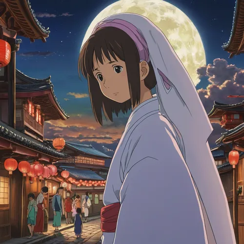 rem in arabian nights,night-blooming jasmine,moonrise,moonlit night,moonlit,full moon,anime japanese clothing,full moon day,mitarashi dango,big moon,moon phase,moonlight,kimonos,kimono,mukimono,night scene,moon night,mid-autumn festival,lunar,studio ghibli,Photography,General,Natural