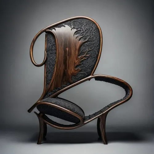 A chair made of wood with upholstery against a white background ,a wooden and leather chair with an intricate design on it,chair png,rocking chair,the horse-rocking chair,chair,horse-rocking chair,arm