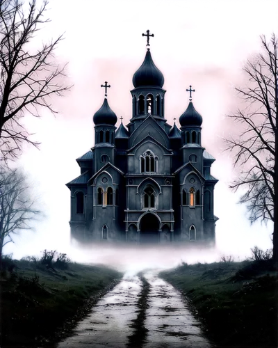 haunted cathedral,gothic church,eparchy,witch house,wooden church,ghost castle,black church,haunted house,haunted castle,monastery,gothic style,the black church,the haunted house,gothic,valaam,witch's house,dark gothic mood,ravenloft,horrorland,little church,Illustration,Realistic Fantasy,Realistic Fantasy 43