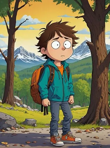 dipper,river pines,marco,mountain guide,peter,backpack,mountain fink,jasper,adventurer,patagonia,hiking,wanderflake,hiker,brock coupe,pines,peter i,mountain boots,boy,children's background,grainau,Illustration,Children,Children 02