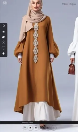 3d drawing of long maxi for wool Muslim hejab for Muslim women with wool design.winter design digital drawing with two colours with Milton with winter  loose design loose selves with velvet style loos