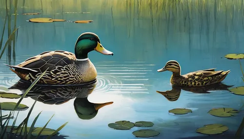 ornamental duck,wild ducks,mallards,water fowl,waterfowl,duck on the water,ducks,duck and turtle,waterfowls,sporting decoys,american black duck,bird painting,cayuga duck,a pair of geese,canard,mallard,oil painting on canvas,duck meet,water-leaf family,brahminy duck,Conceptual Art,Fantasy,Fantasy 10