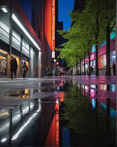 ginza,japan's three great night views,kanazawa,hötorget,tokyo,reflections,reflected,motomachi,shibuya,osaka,reflections in water,potsdamer platz,myeongdong,asakusa,puddle,puddles,tokyo city,montreal,toronto,reflection in water,Illustration,Japanese style,Japanese Style 10