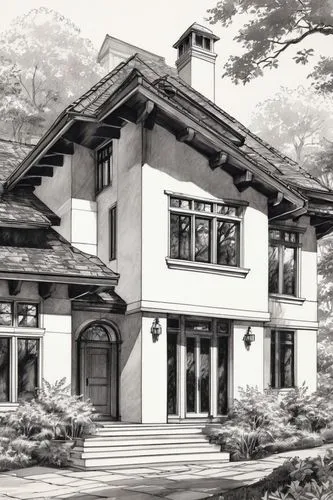 henry g marquand house,marylhurst,sakimoto,ahwahnee,ryokan,kurobe,restored home,house drawing,hakuba,greystone,ziarat,forest house,garden elevation,kumano kodo,traditional house,nishihara,traditional building,ruhl house,voysey,nakashima,Illustration,Black and White,Black and White 34