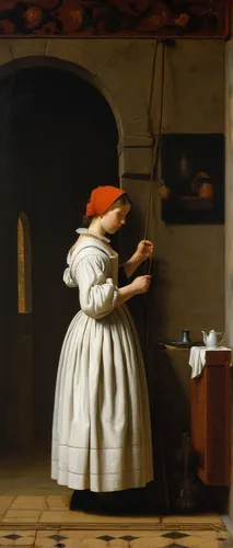 girl in the kitchen,woman holding pie,girl with bread-and-butter,girl with cereal bowl,woman drinking coffee,woman with ice-cream,girl with cloth,woman playing,girl with a wheel,woman eating apple,woman at the well,cookery,woman praying,woman playing violin,praying woman,dutch oven,the kitchen,milkmaid,laundress,aligot,Art,Classical Oil Painting,Classical Oil Painting 41