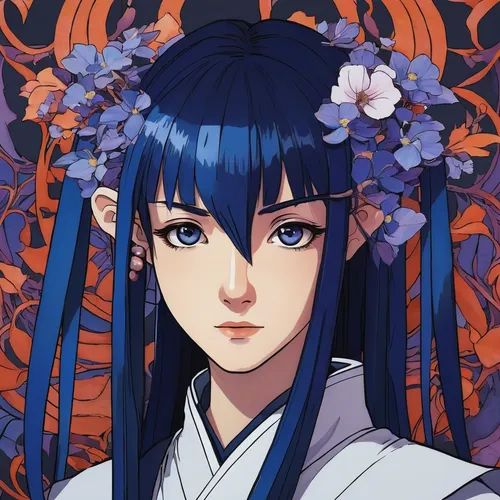 Is Avatar considered an anime by anime enthusiasts?,blue petals,hinata,blue flowers,blue flower,gentiana,holding flowers,petals,portrait background,hydrangea background,blossoms,mukimono,fallen petals