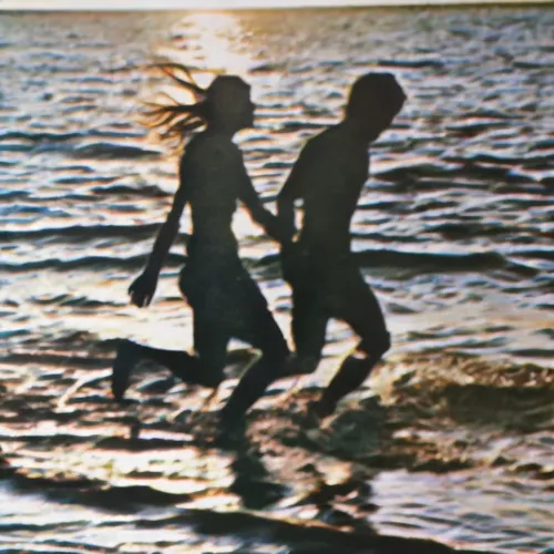 two people are running along the beach,vintage couple silhouette,couple silhouette,loving couple sunrise,walk on the beach,walk on water,beach walk