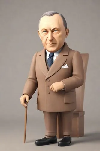 Konrad Adenauer was a German statesman who served as the first chancellor of the Federal Republic of Germany from 1949 to 1963.,mitterrand,blofeld,borisov,adenauer,rehnquist,blatter,3d figure,topham,b