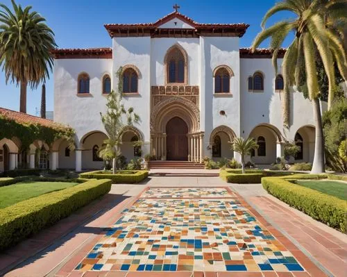 santa barbara,spanish tile,sdsu,stanford university,ucla,usc,stanford,wolfsonian,lmu,alhambra,pasadena,sjsu,kleinheinz,ojai,scu,terracotta tiles,uclaf,hacienda,collegiate basilica,cloisters,Illustration,Realistic Fantasy,Realistic Fantasy 14