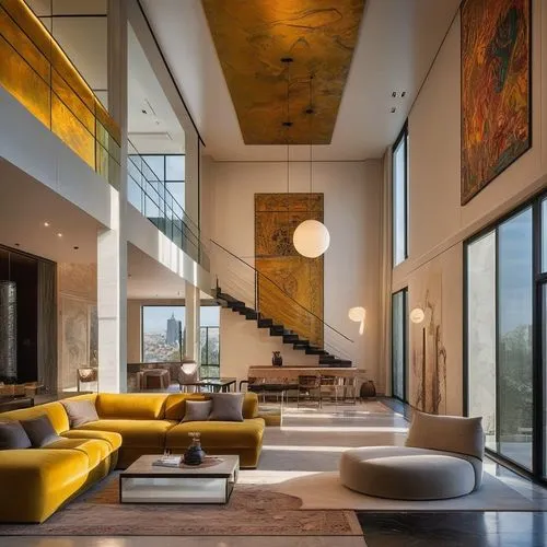 In a cozy living room, surrounded by polished marble floors and intricate graffiti art, stands a modern space. The space is crafted from rich, rich colors, reminiscent of the ancient, velvety, and vel