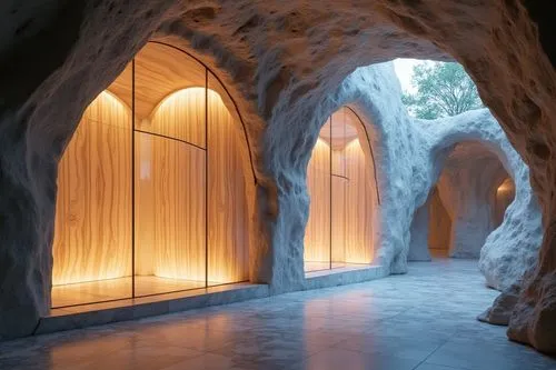 cave church,grotte,archways,goetheanum,grotto,arches