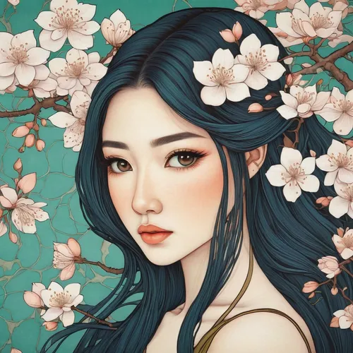 jasmine blossom,japanese floral background,white blossom,blossoms,mint blossom,blossom,almond blossoms,lotus art drawing,floral background,fantasy portrait,girl in flowers,rose flower illustration,flower painting,jasmine flower,plum blossom,apricot blossom,jasmine flowers,almond blossom,plum blossoms,digital painting,Illustration,Japanese style,Japanese Style 15