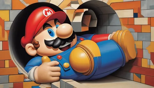 plumber,super mario,mario,super mario brothers,pinocchio,mario bros,wall,geppetto,plumbing,bricklayer,luigi,gnome,jigsaw puzzle,wallyball,brickwall,png image,clog,tiler,dornodo,brick background,Art,Artistic Painting,Artistic Painting 45