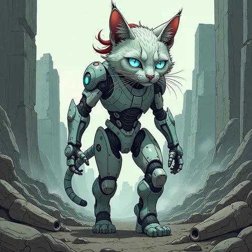 cat warrior,scourge,gali,cyberdog,catclaw,cyberian,Conceptual Art,Sci-Fi,Sci-Fi 05