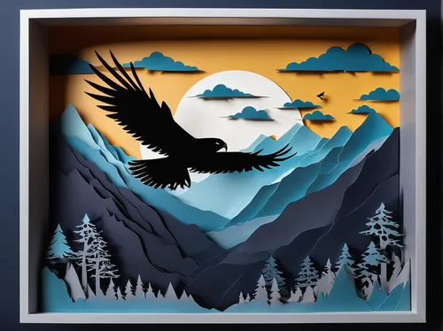 eagle illustration,eagle silhouette,bird painting,eagle vector,alpine chough,frame border illustration,bird frame,steller s jay,frame illustration,cool woodblock images,eagle drawing,the spirit of the mountains,3d crow,mountain jackdaw,woodblock prints,raven bird,black billed magpie,eagle,bird illustration,magpie,Unique,Paper Cuts,Paper Cuts 10