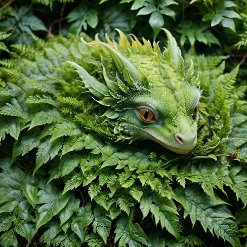 forest dragon,green dragon,shrub frog,gunnera,green iguana,ostrich fern,chinese water dragon,ferns,green dragon vegetable,basilisk,iguana,fern,ring-tailed iguana,fiddlehead fern,eastern water dragon,quetzal,fern plant,forest animal,creeping animal,alligator sculpture