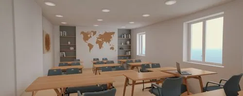 study room,conference room,board room,lecture room,meeting room,3d rendering,conference room table,school design,reading room,class room,classroom,conference table,daylighting,blur office background,l