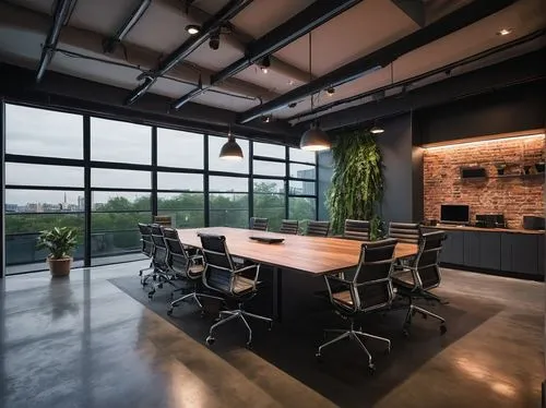 Modern film production studio, luxurious architectural design, sleek glass facade, steel beams, minimalist interior, polished concrete floor, industrial chic, spotlights, high ceiling, open space, pri