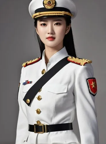 刘亦菲，白色军礼服,a woman in uniform standing up,zhiyuan,xiaoxi,xiuqiong,xuhui,haeju,yingjie,Photography,General,Realistic