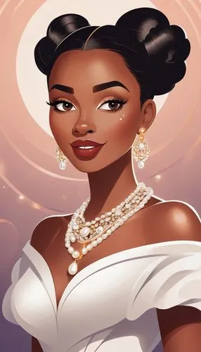 tiana,bridal jewelry,leontyne,lumidee,african american woman,bridewealth,Illustration,Vector,Vector 01