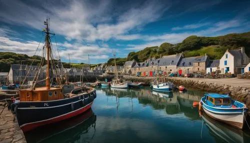 fishing boats,harbour,cornwall,boats in the port,isle of mull,mull,fishing village,wooden boats,small boats on sea,normandy,quay wall,waterford,sailing boats,kilbraur,brixham,rowboats,boats,bretagne,ireland,clovelly,Photography,General,Fantasy