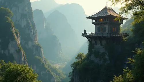 tigers nest,wudang,shaoming,asian architecture,house in mountains,guilin,lookout tower,huashan,haicang,hushan,house in the mountains,hanging temple,yangling,mountain settlement,wuyi,teahouse,yangshao,monasteries,watch tower,wenchuan,Photography,General,Realistic