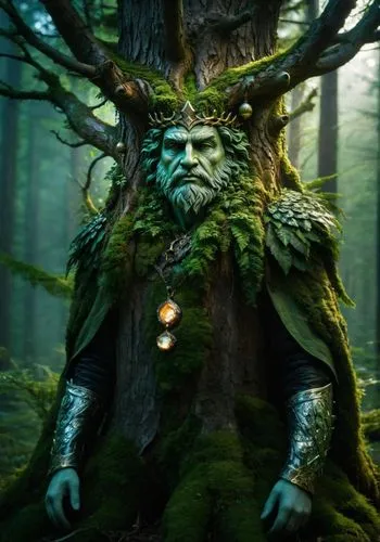 Forest King; implanted in tree,radagast,treebeard,druidic,fangorn,forest man,cernunnos,archdruid,druidism,mirkwood,tree man,ent,greenman,cailleach,druidry,forest king lion,ents,forest animal,treepeopl