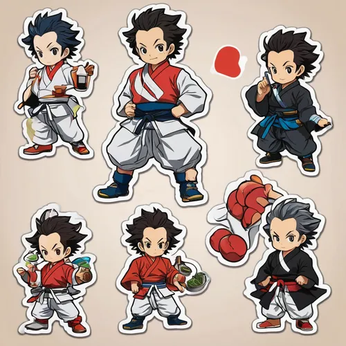 sanshou,chibi children,chibi kids,martial arts uniform,sambo (martial art),vegeta,fighting poses,takikomi gohan,kame sennin,japanese martial arts,stickers,son goku,trunks,kickboxing,yo-kai,clipart sticker,dragon ball,martial arts,taichi,shorinji kempo,Unique,Design,Sticker