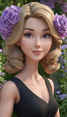 beautiful girl with flowers,girl in flowers,rosalinda,lilac flower,rapunzel,adrien,Unique,3D,3D Character