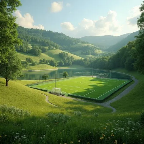 soccer field,football pitch,forest ground,football field,athletic field,football stadium,levanduľové field,playing field,waldstadion,coradia,sportverein,geoffroy,clairefontaine,green meadow,stadionul,lennoxtown,allianz,the golf valley,eriskircher ried,sportpark,Photography,General,Realistic