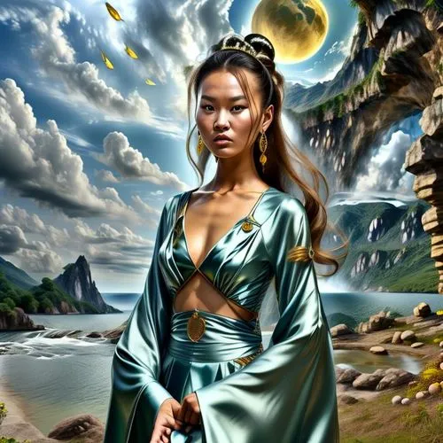 world digital painting,fantasy art,fantasy picture,delenn,fantasy portrait,asherah,thingol,moondragon,mystara,kunplome,oriental princess,amphitrite,cambodiana,oshun,inanna,fantasy woman,mythography,digital art,mythologie,diwata