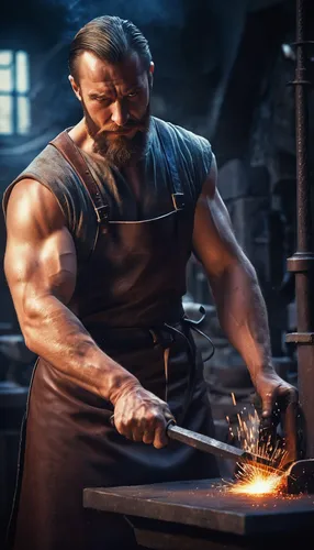 blacksmith,tinsmith,dwarf cookin,steelworker,wood shaper,forge,iron-pour,metalsmith,dane axe,smelting,stonemason's hammer,iron pour,craftsman,a carpenter,farrier,gunsmith,muscular build,foundry,mechanic,fire master,Conceptual Art,Sci-Fi,Sci-Fi 29