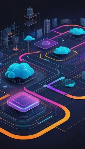 AWS EKS architecture diagram, detailed illustration, 3D rendering, bright colors, futuristic tone, cloud computing concept, scalable infrastructure, high-performance computing, container orchestration