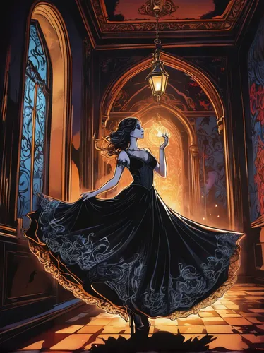 dance of death,waltz,cinderella,danse macabre,ballroom dance,gothic dress,queen of the night,ballroom,fantasy art,ballet master,fantasy picture,lady of the night,gothic fashion,ball gown,gothic woman,fantasia,gothic style,woman playing violin,cg artwork,gothic portrait,Conceptual Art,Graffiti Art,Graffiti Art 09