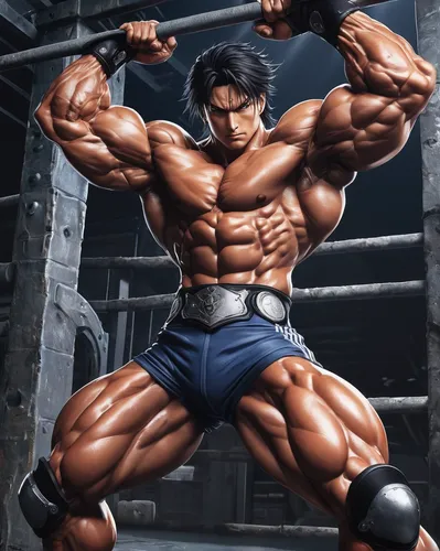 Create a scene where a muscular character impresses others with their strength.,bodybuilding supplement,bodybuilding,body building,bodybuilder,body-building,muscle angle,anabolic,muscular build,biceps