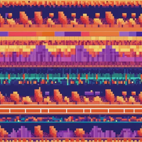 Generate vibrant color scheme from the given image,pixel cells,waveform,retro pattern,tileable,conductor tracks,pixels,color fields,soundwaves,tileable patchwork,atari 2600,glitch,wall of bricks,glitc