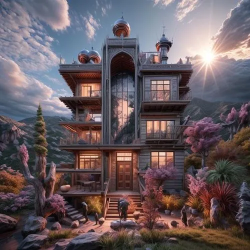 sky apartment,tree house hotel,dunes house,beautiful home,tree house,house of the sea,cubic house,house in the forest,an apartment,3d fantasy,stilt house,fairy tale castle,tropical house,wooden house,treehouse,house in the mountains,house in mountains,luxury real estate,floating island,doll house