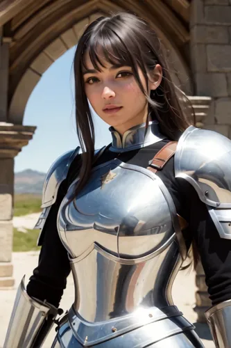 gentiana,breastplate,knight festival,knight armor,female warrior,cuirass,cosplay image,swordswoman,paladin,joan of arc,sterntaler,veronica,cosplayer,ephedra,erika,silver,armour,game character,armored,