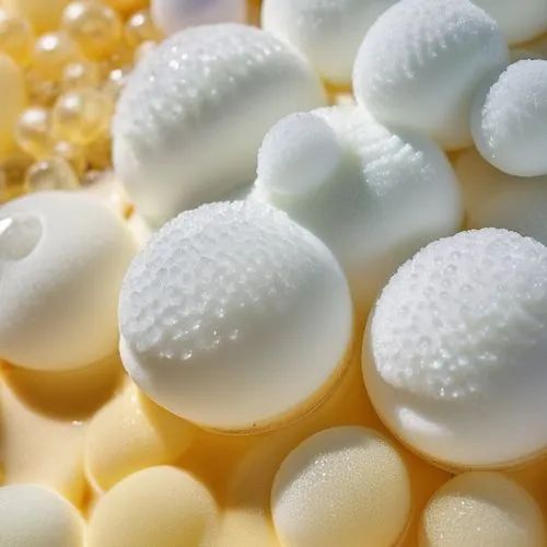 قربة للكاميرا على رغوة الشامبو.
,several pieces of white bath bombs with white bubbles,white chocolates,padnos,foamed sugar products,bee eggs,marshmallow art,tangyuan,emulsifiers,marshmallows,real mar