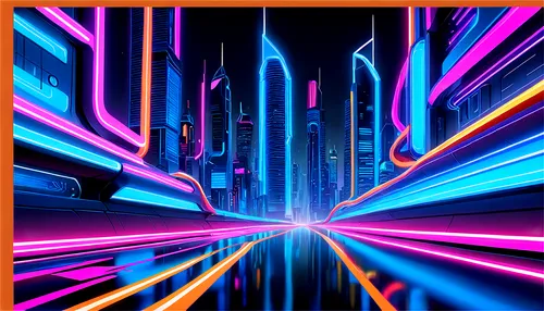 cybercity,neon arrows,futuristic landscape,cyberscene,tron,polara,hyperspace,abstract retro,cyberworld,cyberspace,futurist,mobile video game vector background,retro background,neon light,cyberrays,hyperdrive,art deco background,80's design,neon lights,metropolis,Conceptual Art,Daily,Daily 17