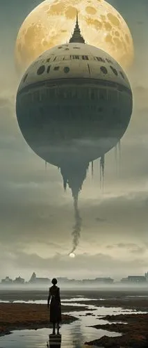 airships,airship,zeppelins,dirigible,ufo,cloud atlas,dirigibles,arrival,hindenburg,titan,alien ship,sedensky,air ship,futuristic landscape,valerian,ufos,melancholia,zeppelin,megaton,tatooine,Illustration,Realistic Fantasy,Realistic Fantasy 09