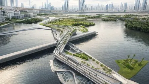 smart city,urban design,futuristic architecture,urban development,sharjah,dubai,moveable bridge,futuristic landscape,united arab emirates,waterways,city highway,jumeirah,uae,khobar,infrastructure,river of life project,wastewater treatment,tallest hotel dubai,transportation system,ecological sustainable development,Architecture,General,Futurism,Organic Futurism